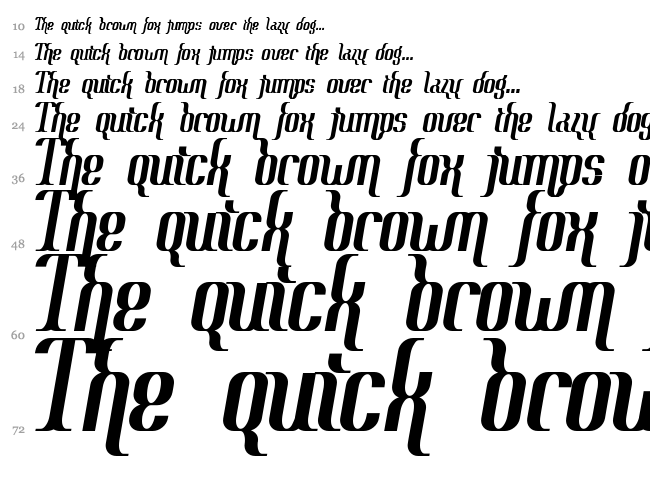 Context font waterfall
